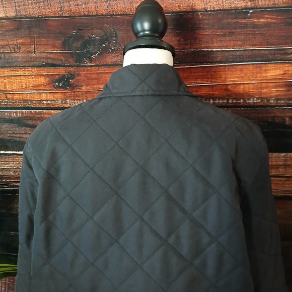 Orvis Quilted Jacket Size M Diamond Chore Coat Lined Button Front Black - Picture 8 of 11